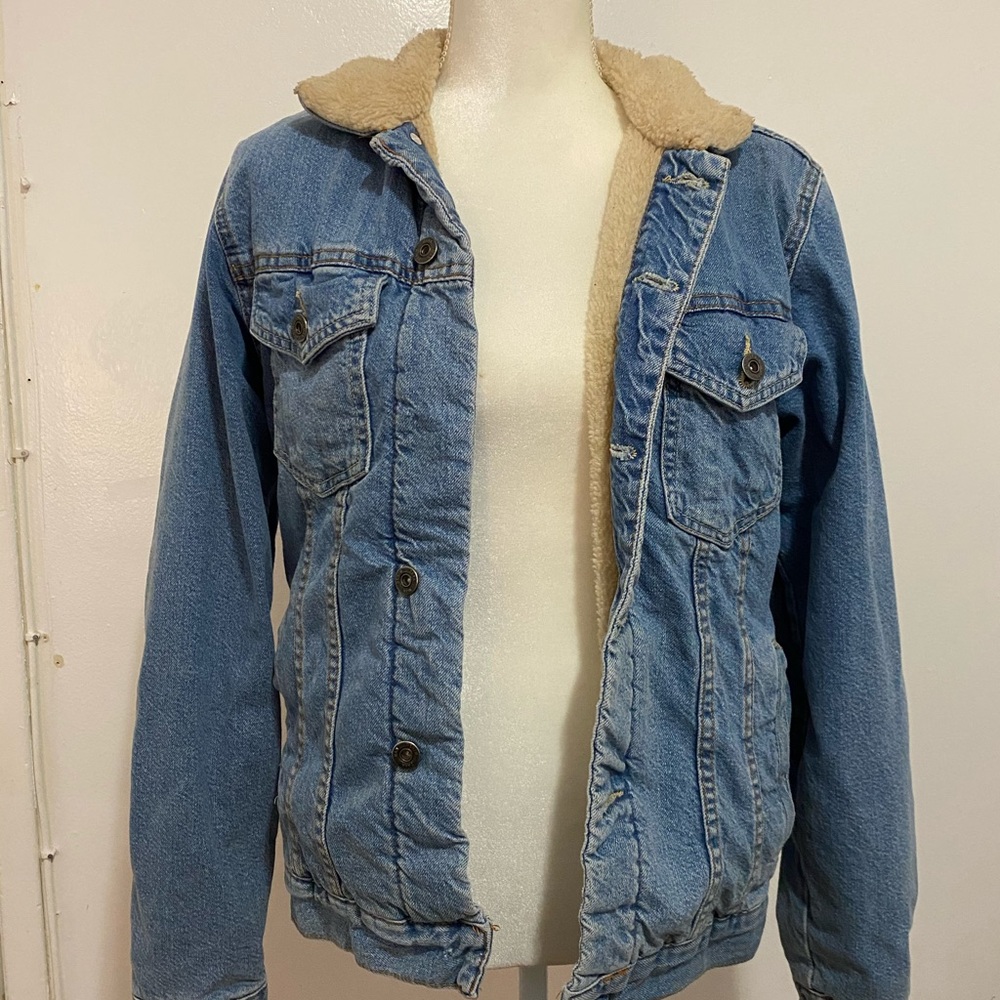 Zara Sherpa Jean Jacket